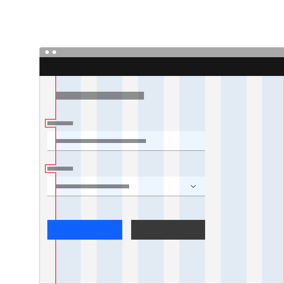 An example showing incorrectly aligned default inputs An example showing incorrectly aligned default inputs