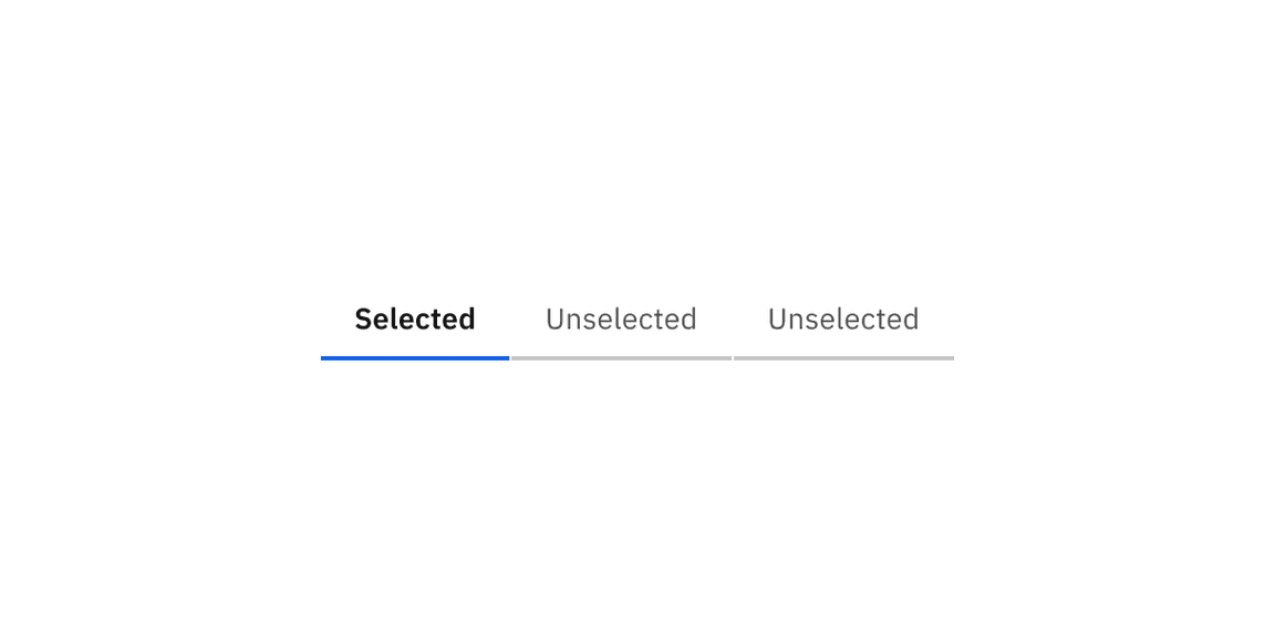 Example of selected and unselected line tabs Example of selected and unselected line tabs