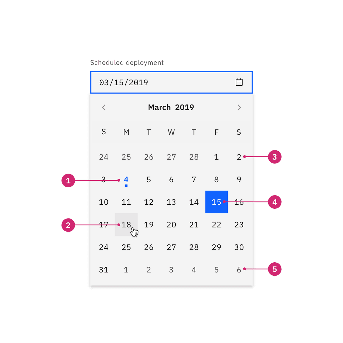 Single date calendar picker Single date calendar picker