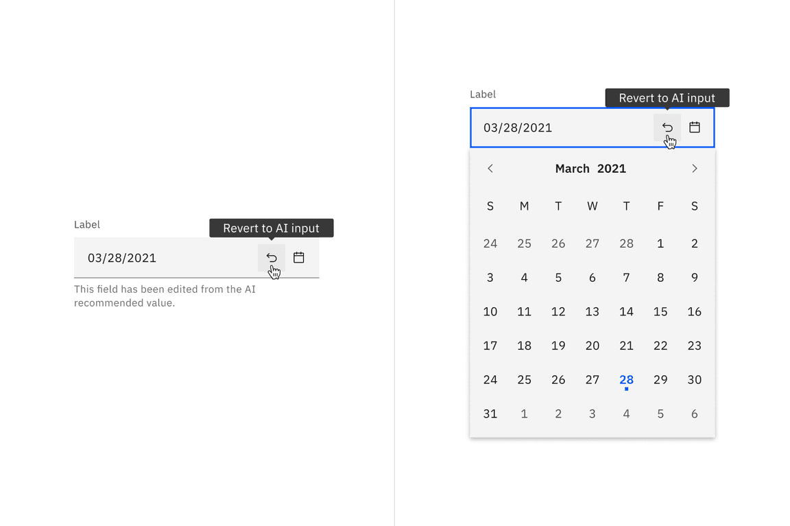 Default date picker with AI revert Default date picker with AI revert