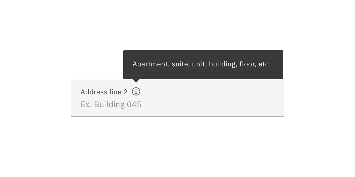 Example of a fluid input using a tooltip for help Example of a fluid input using a tooltip for help