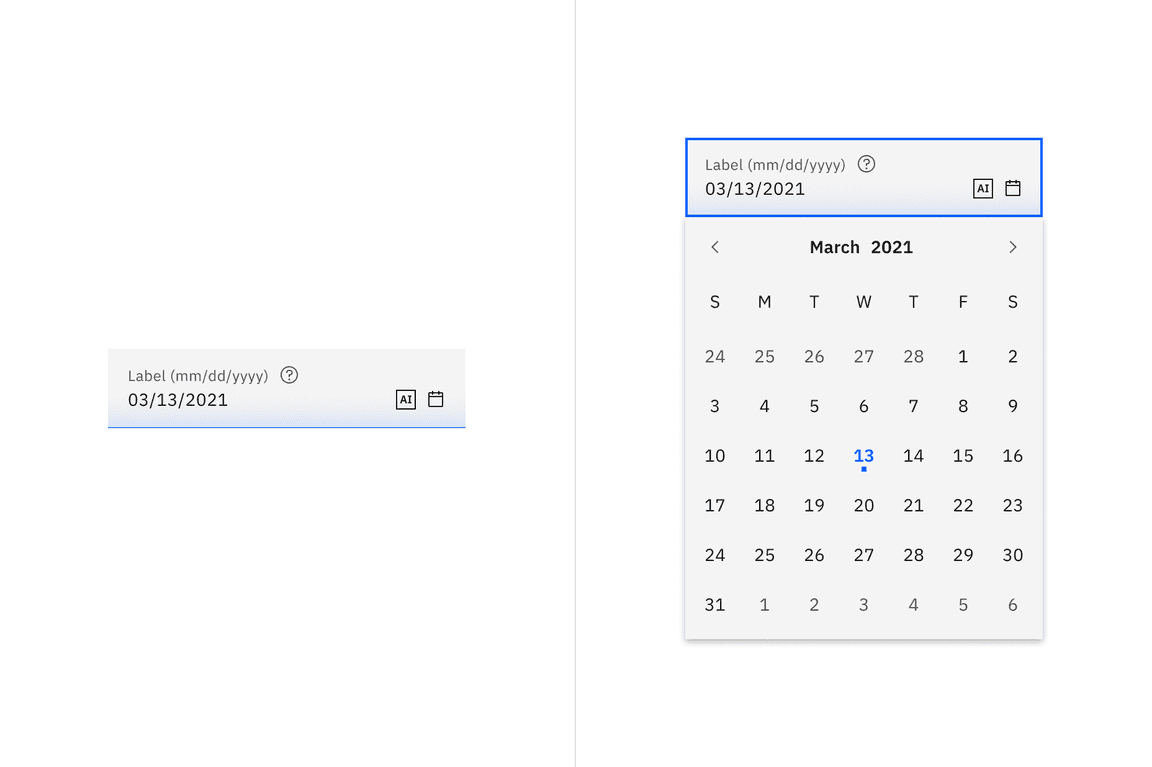 Fluid date picker with AI presence Fluid date picker with AI presence