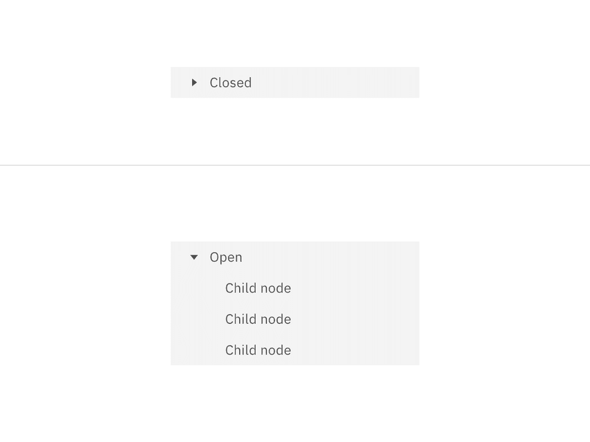 Closed and open states for tree-view Closed and open states for tree-view