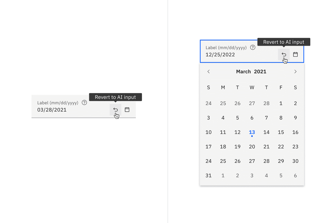 Fluid date picker with AI revert Fluid date picker with AI revert