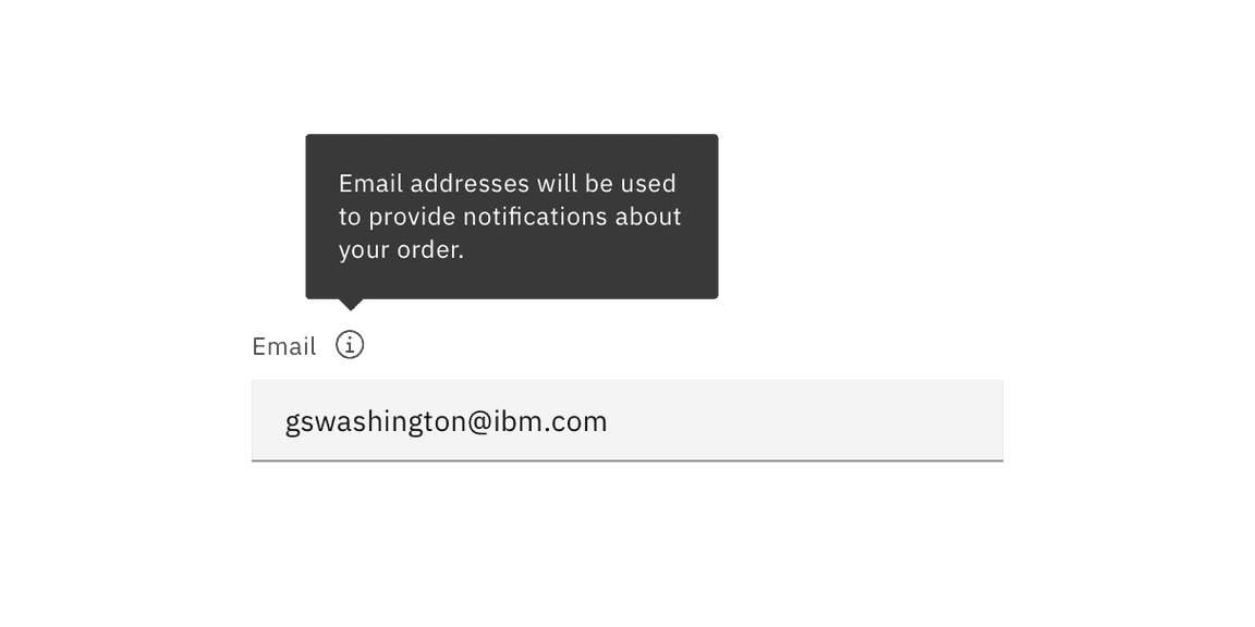 Example of text input with a tooltip Example of text input with a tooltip