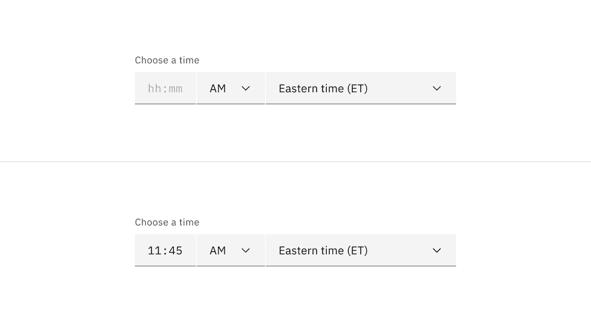 Default time picker input colors Default time picker input colors